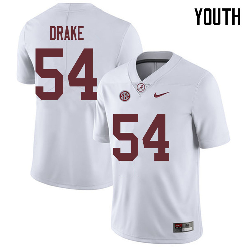 Youth #54 Trae Drake Alabama Crimson Tide College Football Jerseys Sale-White